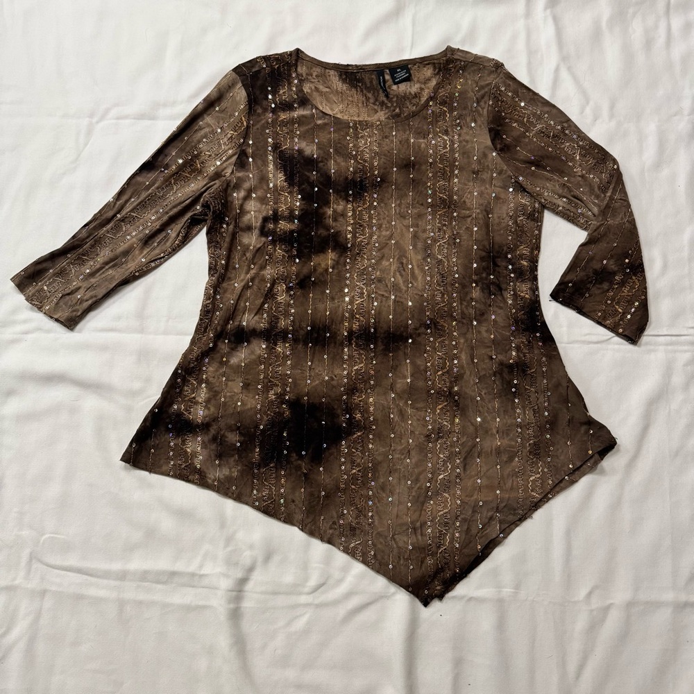 New Directions Brown Tunic Top